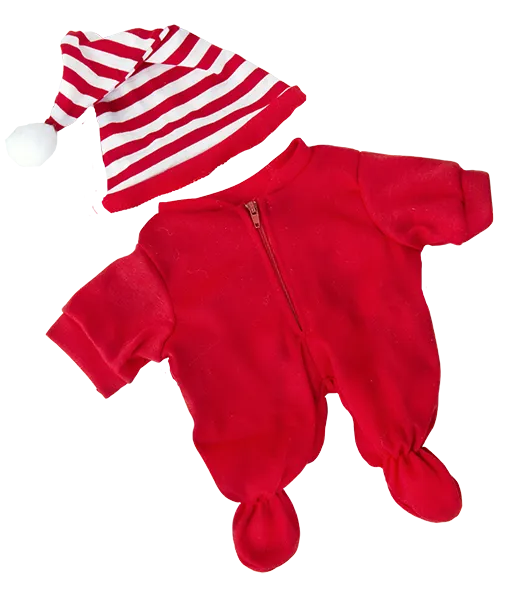 Red Drop Seat Jammies with Cap
