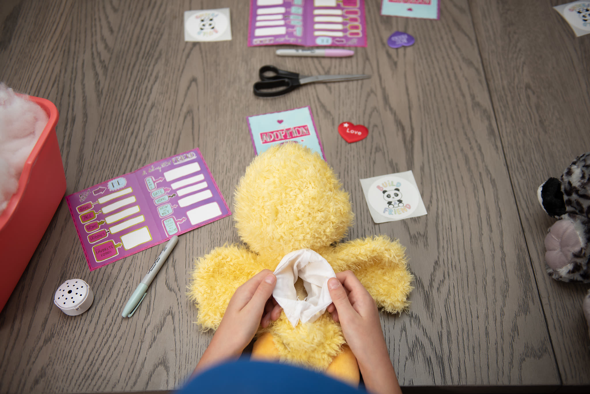 Build A Friend birthday party table setup